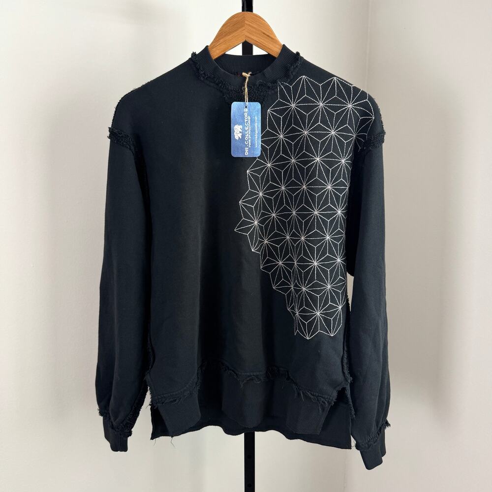 Dr. Collector's Kalifornia French Terry Sashiko Embroidery Sulfur Black Crew M